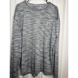 Reel Legends Freeline Shirt Men's XXL Long Sleeve Gray Black Striped Performance